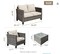 Patio Furniture Set: 4 Piece Wicker Rattan Conversation Set for Yard Porch with Loveseat Chairs, Coffee Table, and High Back Couch for All Weather. Color: Beige